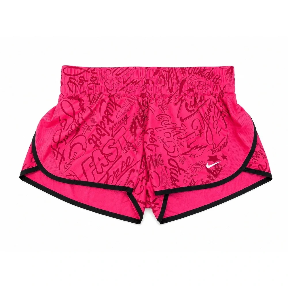 Nike Dri-FIT Women's Tempo Running Shorts Pink Graffiti Print Size Small